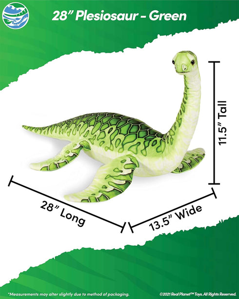 (28" Real Planet Dinosaur Plush Toy - Realistic Stuffed Animal Gift for Kids All Ages, Jurassic Plesiosaurus, Christmas