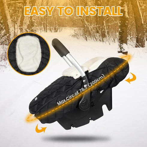 Cozy IvyWind Winter Car Seat Cover, Warm Winter Carseat Cover for Baby Boys & Girls, Waterproof Car Seat Winter Cover