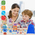 28-Piece 36 Robots Wooden Snap-Together Building Toys STEM Montessori Educational Blocks for Toddlers Ages | Fine Motor
