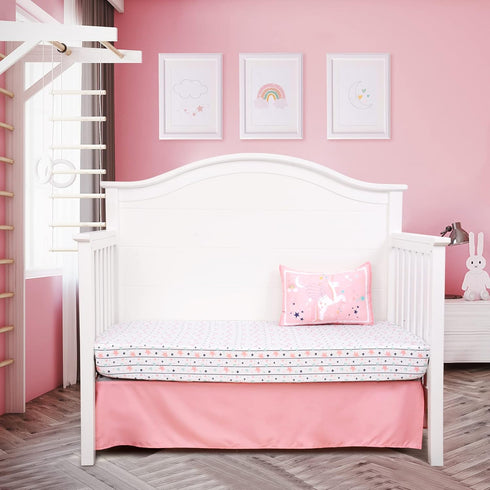 5 Set Set Sets JISEN Piece Crib Bedding for Girls Unicorns Baby Girl Bedding Crib Nursery Bedding - Crib Quilt Crib