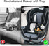 Car Seat Cup Holder Snack Tray Black, Toddler Travel & Road Trip Essentials Accessory for Mess-Free Snacking in the