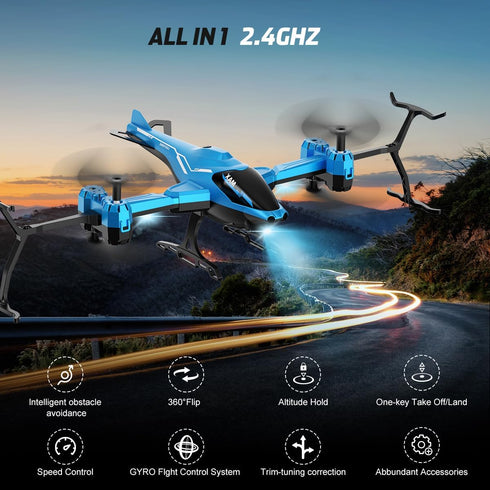 2.4G, 1 360 VATOS RC Helicopter All in Remote Control Helicopter Super Function Flip, Obstacle Avoidance, Altitude