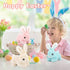 MaoGoLan 4Pcs Giant Bunny Stuffed Animal with 3 Babies Inside, 24" Pink Easter Bunny Plush Toys