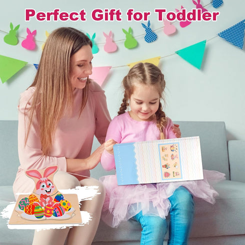 8pcs 3-5, Easter Basket Stuffers Fillers for Toddler Party Favors, Easter Puzzles for Toddlers Wooden Puzzles Gifts