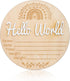 NQEUEPN New Baby Announcement Sign, 5.91x5.91in Hello World Plaque Sign Wooden Baby Name