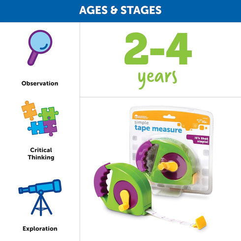 Counting Learning Resources Simple Tape Measure - Kids Construction Toys, Preschool Activities, Pretend Play