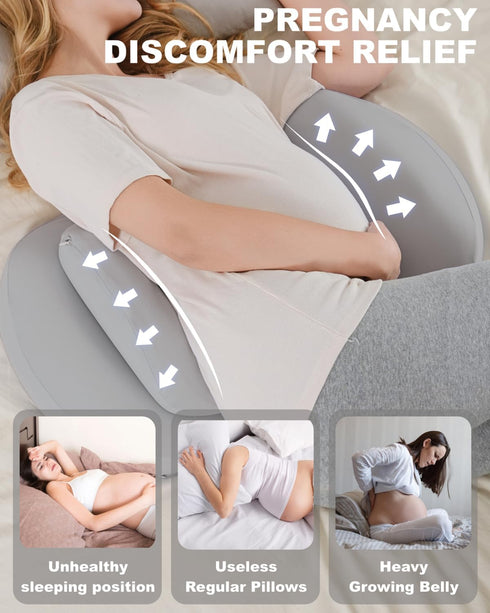 YZCCtixi Pregnancy Pillows for Sleeping, Memory Foam Maternity Pillow with Cooling Pillowcase, Support for Back Belly