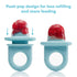 Frida Baby 3 Count Push Pop Feeder, Silicone Baby Fruit Food Feeder for Fresh + Frozen Foods, BPA Free, Blue