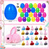 36 Pack HIKISS Easter Eggs Filled Plush Bunny Toys, Mini Colorful Bunny Egg Fillers for Kids Toddler Boys Girls Easter