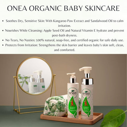 6.8 oz ONEA Baby Moisturizer - Natural Baby Lotion with Australian Manuka Honey, Vitamin E - Body Lotion to Relieve