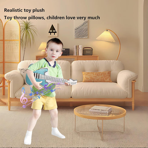 zxmbeddings 23.6" Guitar Plush Stuffed Guitar Throw Pillow Instrument Toy Gift for Kids,Blue