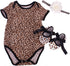 Leopard Romper Clothes Set for 20-22 Inch Reborn Baby Dolls, Newborn Girl Bodysuit Toy