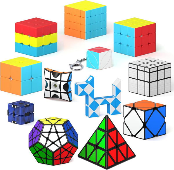 Vdealen 12 Pack Speed Cube Set Puzzle Cube Pack, 2x2 3x3 4x4