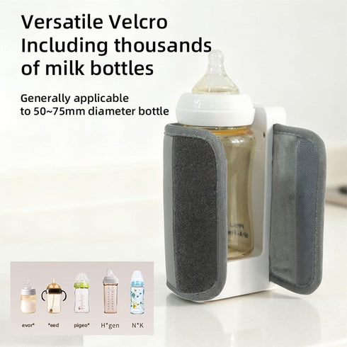 Portable Bottle Warmer for Breastmilk, Travel Baby Bottle Warmer Sleeve with Constant Temperature Heating, Rechargeable