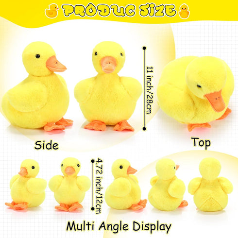 5 Pieces Duck Stuffed Animals includes Big Stuff Mommy duck with 4 Little Baby Duck Plush Toys Soft Duck Family Plush Set with Zipper Pouch for Toddlers Boys Girls (Yellow Duck)