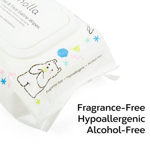 360 Count (12 Packs 30) Nolla Nose and Face Wipes for Babies & Kids with Saline, Vitamin E, & Aloe | Unscented |