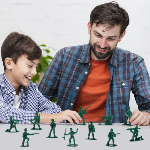 100 Pcs Army Men Action Figures, Plastic Classic Green Army Men Toys for Boys, Multiple Poses Soldier Action Figures