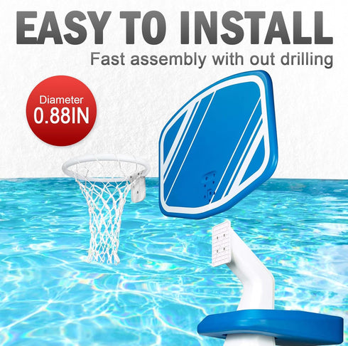 Basketball Rim Replacement for Poolmaster Splashback - Outdoor Pool Basketball Hoop Rebounder Game