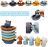 AFUDO 12Pcs 1-3 6-12-18 2-4, Bath Toys Floating Boats, Bath Toys for Kids Ages or Babies Months, Mold Free Bath Pool