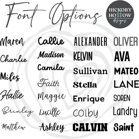 Hickory Hollow Designs Personalized Baby Swaddle, Baby Name Sign for Hospital, Birth Announcement, Gender Reveal