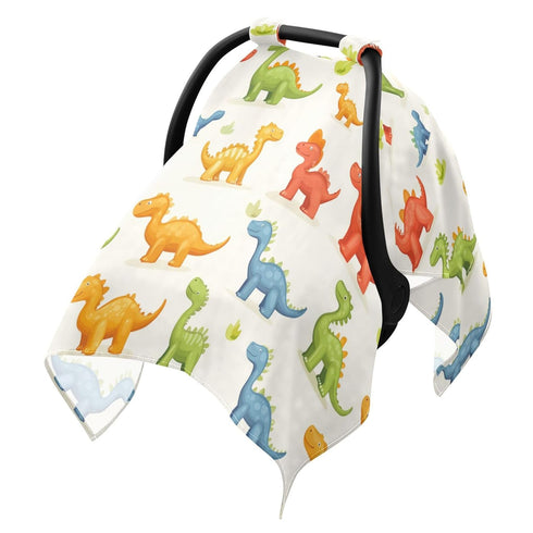 Mazeann Cartoon Colorful Dinosaurs Car Seat Cover Baby Breathable Soft Infant Carseat Covers