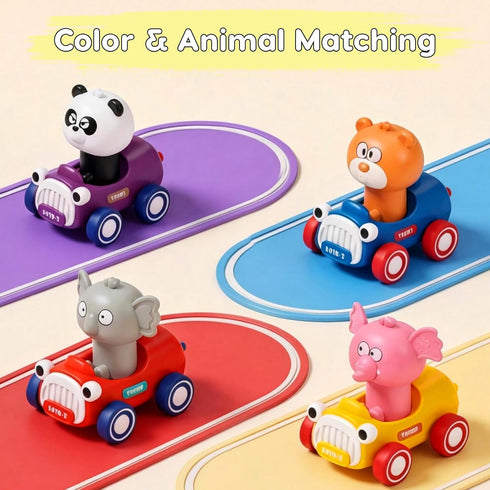 1-3, 6-9-12-18 1 2 1st AugToy Press and Go Toy Cars for Toddlers Animal Racing Cars Infant Baby Toys Months, Cars Toys
