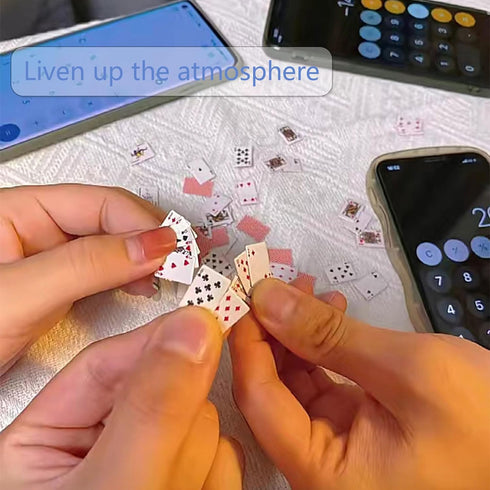 Party Spoof Fun Mini Playing Cards,Miniature Poker Game,3 Copies