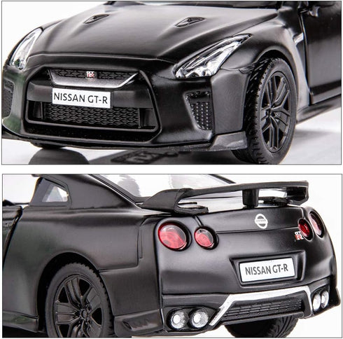 BDTCTK 1/36 Scale GTR R35 Supercar Model Toy - Zinc Alloy Die-Cast Pull Back Vehicle for Kids 4-6 Years Old (Black)