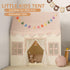 Kids Play Tent Indoor: with Brown Checkered, Mat, Rainbow Tissue Garland, Star Lights - Girl Tent Indoor Playhouse