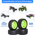 1/10 PreGlued 12mm Hex 2.2'' RC Buggy Wheels and Tires for Traxxas Redcat Shockwave WLtoys 144001 Off-Road Cars