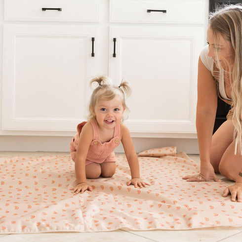 51" 51" Tiny Twinkle Splat Mat for Under High Chair or Table | x Waterproof & Mess-Proof High Chair Mat for Baby