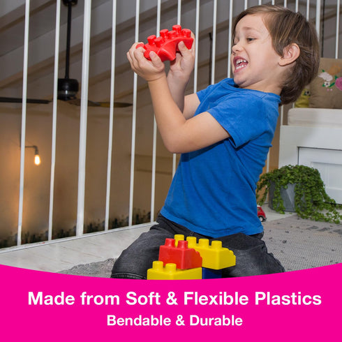 Edushape Train-Themed Soft Baby Blocks for Toddlers 1-3 - 30 Pieces in PVC Bag