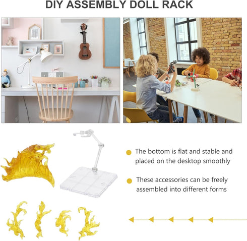 Action Figure Stand, Assembly Display Holder Base for Doll Models, Compatible with HG RG SD SHF 1/144
