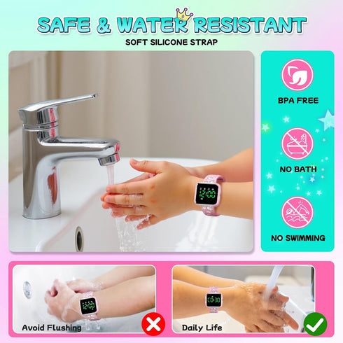 Etuwoe Potty Training Watch & Chart for Toddler Girls: Adjustable Volume Potty Watches for Kids Unicorn Potty Training