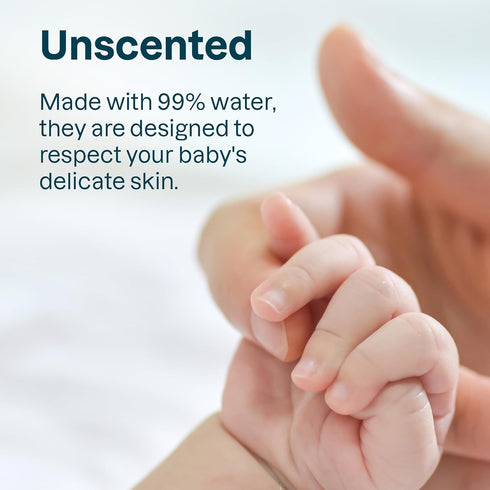 72 Count ATTITUDE Baby Wipes Unscented, For Sensitive Skin with Oat, Natural Origin, Dermatollogically Tested