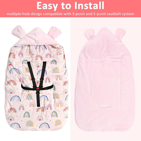 Carseat Blankets for Babies Winter, Warm Toddler Carseat Swaddle Blanket, Infant Stroller Bunting Bag Footmuff for Cold