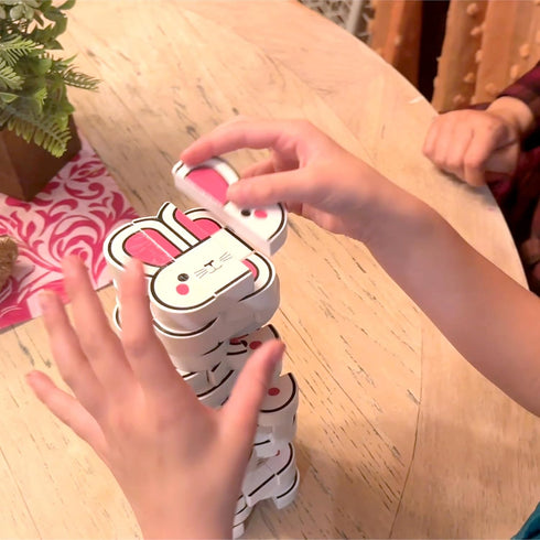 6+, Easter Bunny Stack Bunny-Themed Wooden Stacking Game for Kids & Adults, Fun Family Tower Game, Indoor & Outdoor