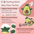 Baby Rattle Teething Toys Silicone Avocado Teething Mitten Sensory Toys for Grasping Chewing Sucking Hearing Needs-Baby