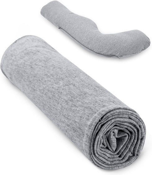 Momcozy Pregnancy Pillow Cover J Shaped, Pregnancy Body Pillowcase Removable, Soft &