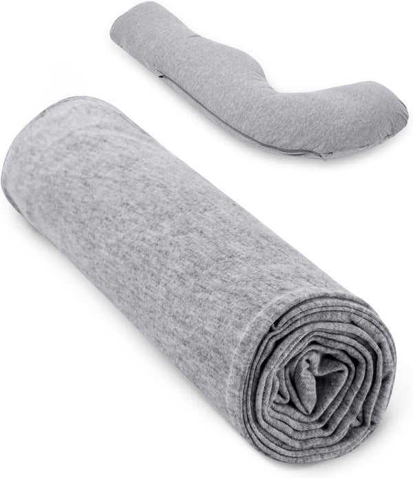 Momcozy Pregnancy Pillow Cover J Shaped, Pregnancy Body Pillowcase Removable, Soft &