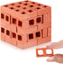 Deekin Mini Cinder Blocks 24 Pcs, 1/12 Scale Concrete Miniature Bricks for Dollhouse Accessories (Red)