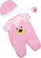 JC Toys | Pink Bear Onesie | Baby Doll Outfit + Hat