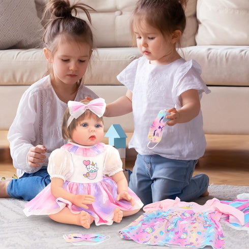 TDDS9 4 Sets 20-22 Inch 9 Doll Clothes and Accessories for Dolls, Pcs Clothes Dresses Outfits Including Dress