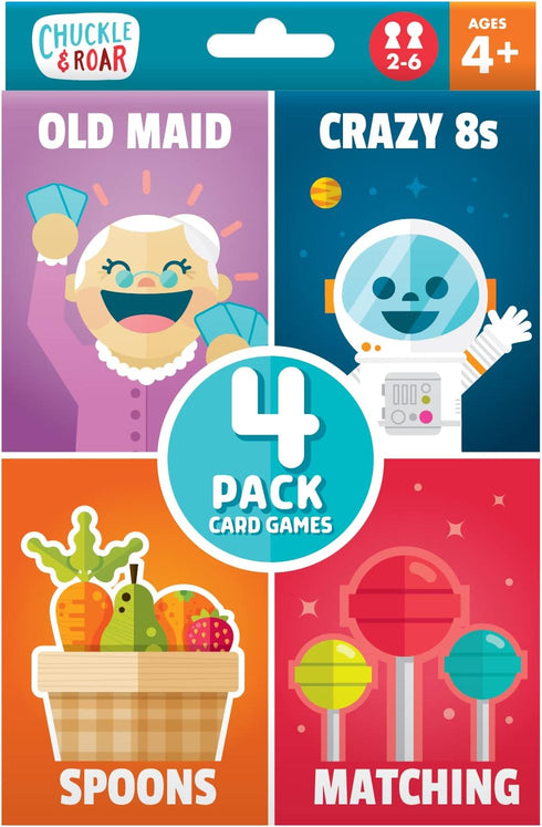 Chuckle & Roar - Classic Card Games 4pk for Family Game Night, Ages 4 and Up