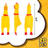 POPLAY 20PCS Squeaky Rubber Chickens, Bulk Prank Novelty Pet Toys for Family Game Party Favors, Noise Maker