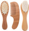 FRCOLOR Hairbrush and Comb Set for Babies Boys with Soft Wool Bristles