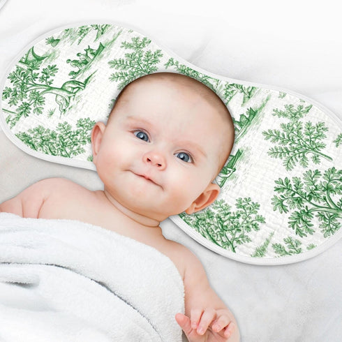 decor gift Countryside 4 Pack 22x11in Cotton Large Burp Cloths for Baby Breathable Euoproean Green Baby Feeding Cloth