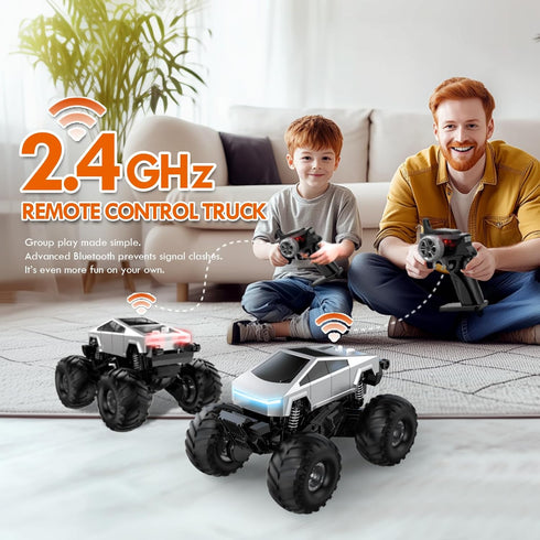 NYVEWIW 1:18 4WD 360 2.4GHz 6+ Remote Control Monster Truck with Charging Dock, Amphibious RC Car Rotation & One-Click