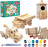 Kraftic Woodworking Building Kit for Kids and Adults, 3 Educational DIY Projects - Tow Truck, Birdhouse, Dump Truck