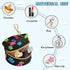 PYBUG Paw Print Round Pacifier Storage Case, Polyester & TPU Lined with Hook Buckle, Pacifier Container Box for Baby